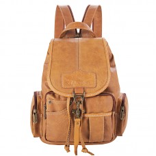 Faux Leather Vintage Waterproof Backpack B-44